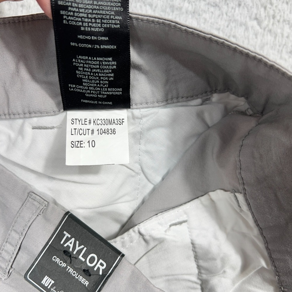Kut from the Kloth Womens Taylor Crop Trouser Pant Lt Gray Size 10 (32.5x25.5) - Picture 8 of 12